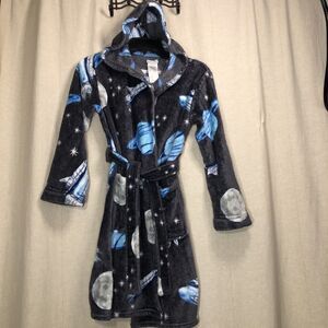 Astronaut Robe Size 10-12 Boys Space Planet Galaxy Pajamas Bathrobe